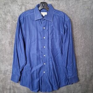 Tommy Bahama Button Up Long Sleeve Shirt Size 15 1/2 32-33 Blue Herringbone
